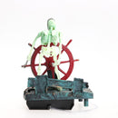 Pirate Captain Aquarium Decorations Landscape Skeleton on Wheel Action Newly