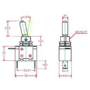 12V Illuminated LED Toggle Switch Control ON/OFF+Aircraft Missile Flip Up Cov
