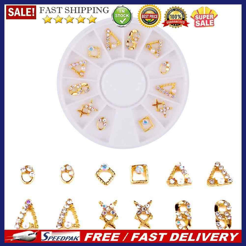 1 Set Glitter Nail Stickers Alloy Diamond Charm Manicure Tools Nail Art Decor