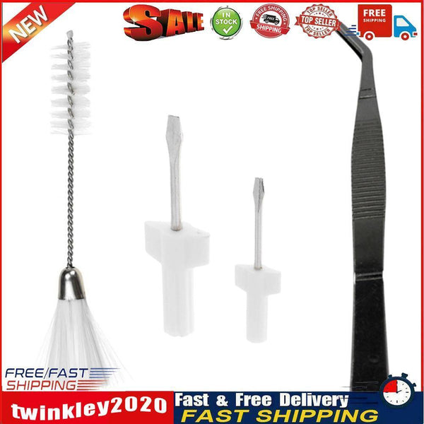 4pcs Sewing Machine Cleaning Set Screwdriver Tweezer Double-End Brush Kit Newly