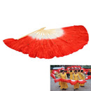 Chinese Folk Art Silk Veil Bamboo Short Dancing Fan for Belly Dance Red Newly