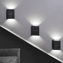 8pcs LED Solar Light Outdoor Wall Lamp for Garden Yard Decor (White Light)