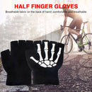 Knitting Gloves Women Men Half Finger Skeleton Cycling Mittens Hand Warmer Newly