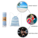 Beach Towel + Outdoor Swimming Sports Travel Drawstring Backpack Organizer Ba