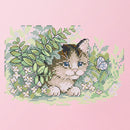 Stamped Cross Stitch Kits 4 Seasons Kitties Embroidery DIY Sets 2 Strands 14CT