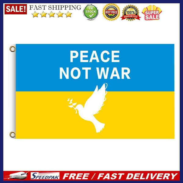 Ukraine Peace Dove Banner Peace Not War Fade Resistant Polyester Hanging Fl