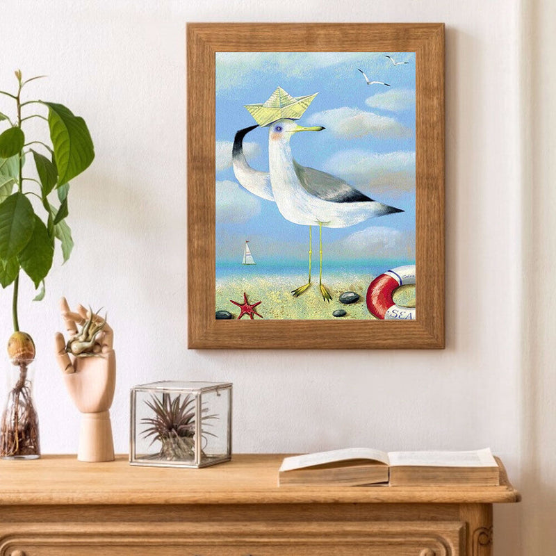 Captain Seagull Oil Paint By Numbers Kits Canvas Picture Wall Art DIY Craft