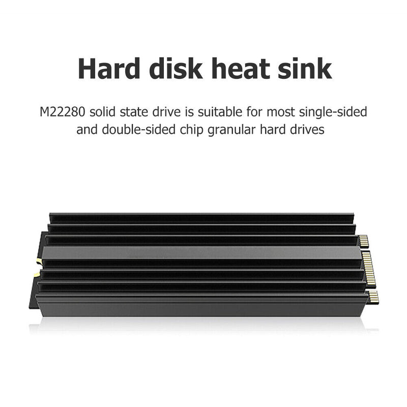 Solid State Hard Drive NVME Heat Sink Hard Disk Aluminum Radiator (Black) Newly