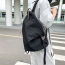Japanese Simple Backpack Women Men Canvas Travel Solid Student Casual School Bag