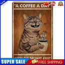 Coffee Cat Retro Metal Plate Tin Sign for Bar Pub Club Cafe Wall Art Decor