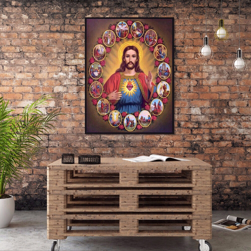30 x 40cm 5D Full Drill Diamond Painting DIY Jesus Rhinestone Picture Poster Kit