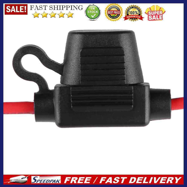 Waterproof Mini In-Line Car Automotive Blade Fuse Holder 0.5ft 18AWG Red Wire