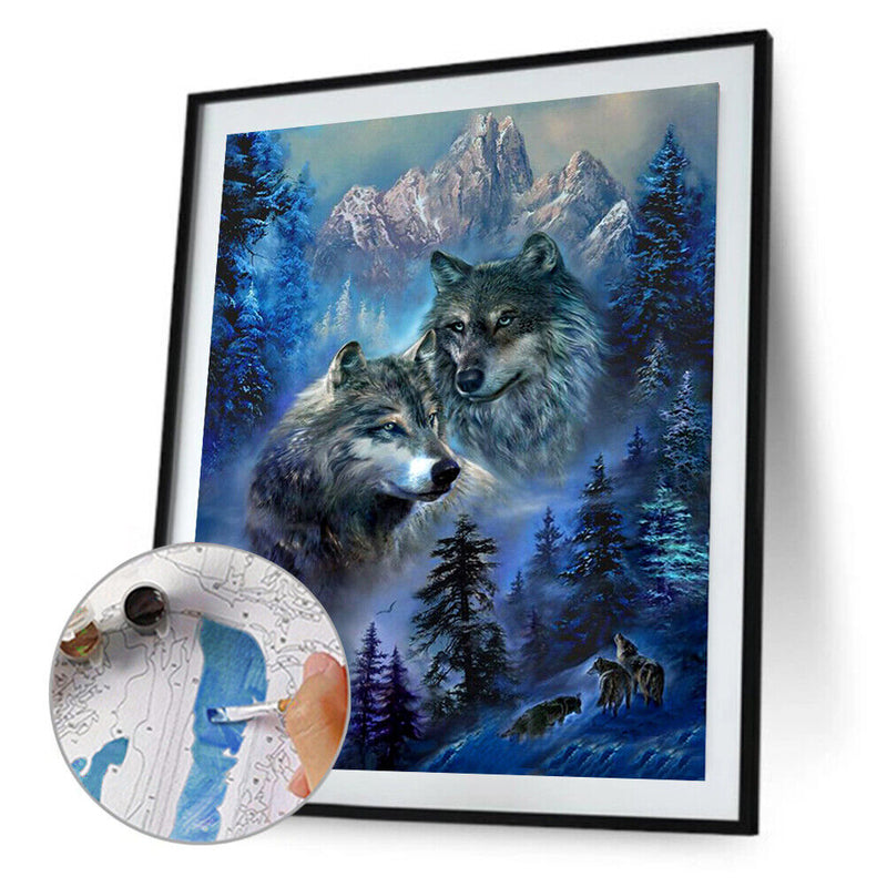 Canvas Paint By Numbers Wild Animals Oil Hand Painted Drawing Home Decorati