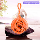 Silicone Foldable Snorkel Tube with Storage Case Roll Up Snorkel (Orange) Newly