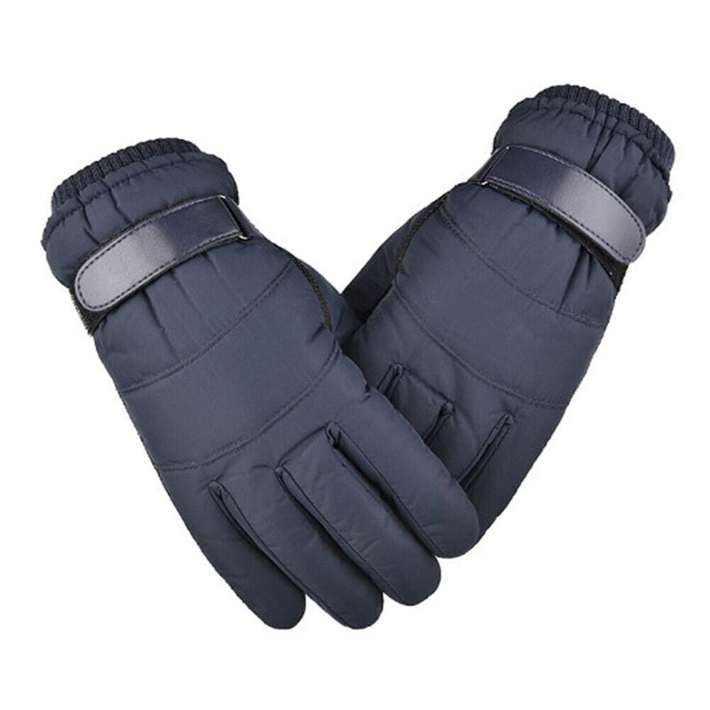 1 Pair Fleece Outdoor Cycling Gloves Touch Screen Waterproof Gloves (Blue)