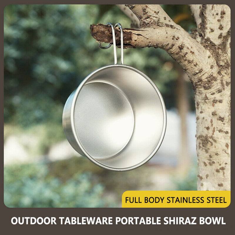 Stainless Steel Bowl Bowl Convenient for Outdoor Camping Backpack Bowl