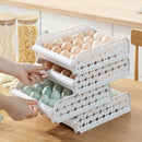 Egg Storage Box Plastic Fridge Space Saver Holder Container Kitchen Organizer