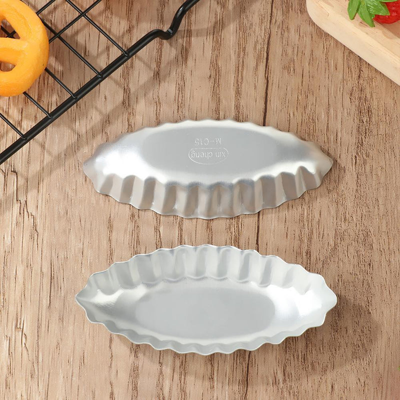 DIY Pastry Tool Aluminum Egg Tart Molds Pudding Holder Boat Shape Baking Mould