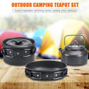 Ultra-Light Outdoor Camping Cookware Water Kettle Pan Set Alumina (Green) Newly