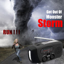 2000mAh Portable Hand Crank FM AM WB NOAA Radio Solar Radio Torch (Black) Newly
