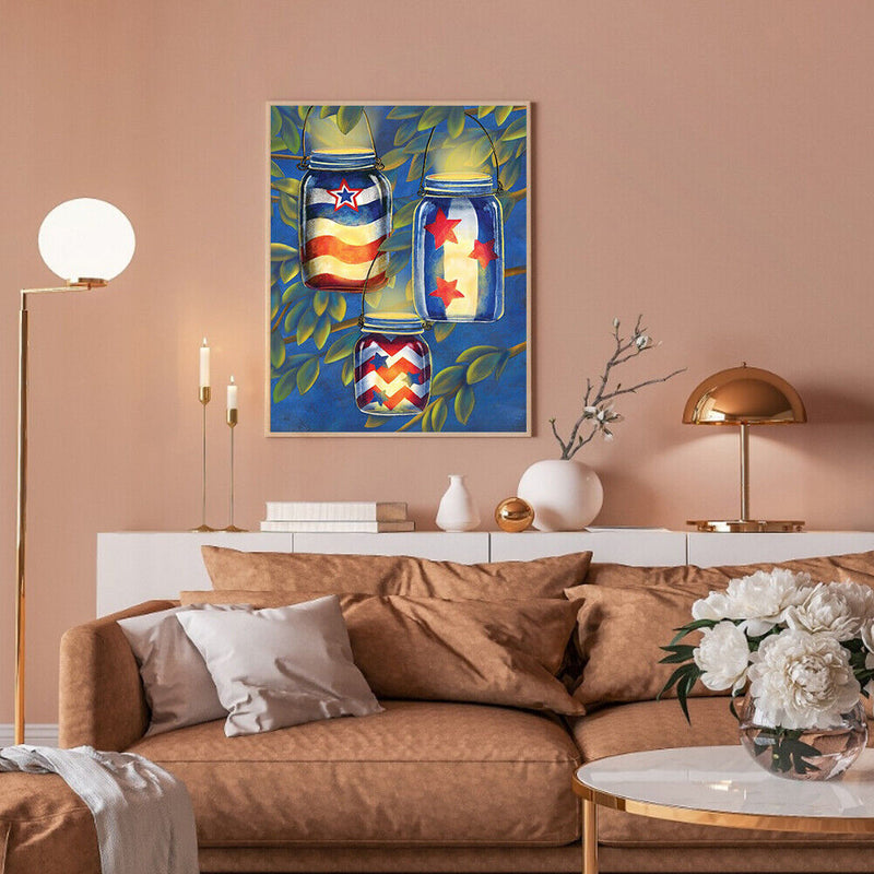 HandPainted Oil Paint Kill Time Picture Colouring Artcraft Firefly Glass Bottle