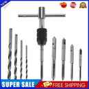 9pcs Hand Screw Tap Set M3/M4/M5/M6 Reamer+Twist Drill Bits+Wrench Tool