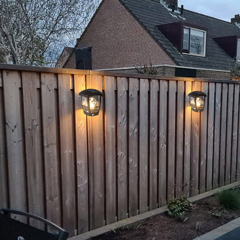 Retro LED Solar Light Outdoor Motion Sensor Street Garden Wall Lamp (Round)