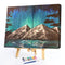 Aurora Night Mountains Oil Paint By Numbers 2 Panels DIY Picture for Adults K