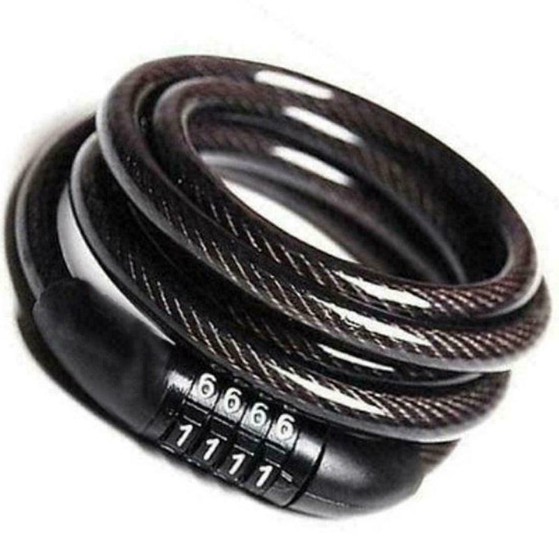 Cycling Security 4-Digit Combination Password Bike Chain Lock Bicycle Cables E3J