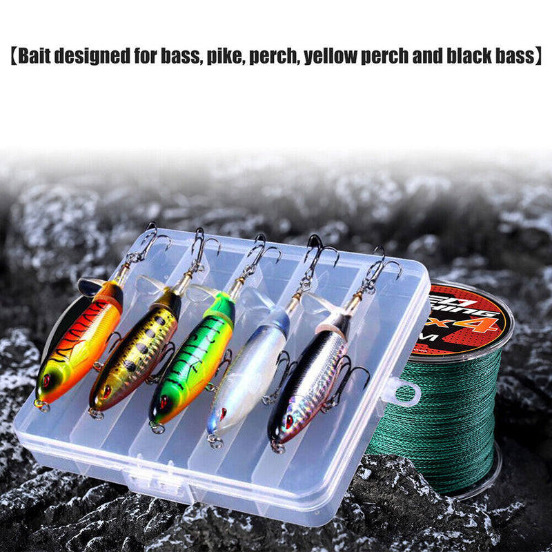 5pcs Floating Popper Fishing Lure Pencil Artificial Hard Swimbait Tackles