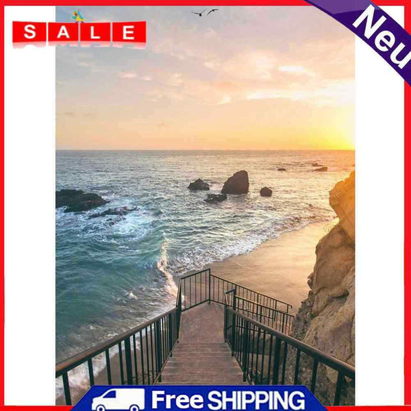 Painting By Numbers Set Seascape DIY Oil Color Living Room Wall Art Home Decor