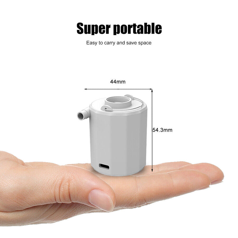 Mini Wireless Air Pump Electric Swimming Ring Pool Floats Inflator (White) Newly