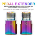 1 Pair MTB Bicycle Pedal Axle Extension Steel Pedal Bolt Spacer (Dazzling)