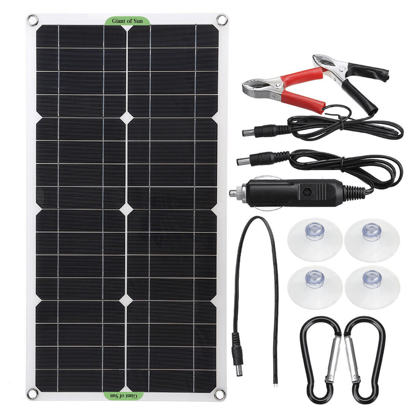 #A 100W Solar Panel Kits 12V/24V with 30A/60A/100A Controller for Car Yacht RV B