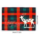 Linen Plaid Place Mat Tableware Pad Heat Insulation Dine Placemat for Xmas Decor