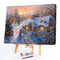 Frameless Oil Paint By Numbers DIY Christmas House Picture Craft Kit for Home