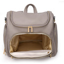 PU Large Capacity Diaper Bag Mommy Bag Backpack for Travel Totes (Grey)