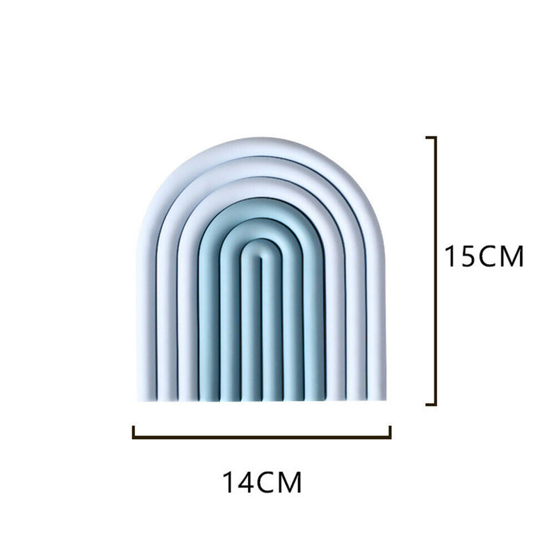 Home Rainbow Silicone Coaster Table Mat Removable Non-slip Heat Insulation Pa