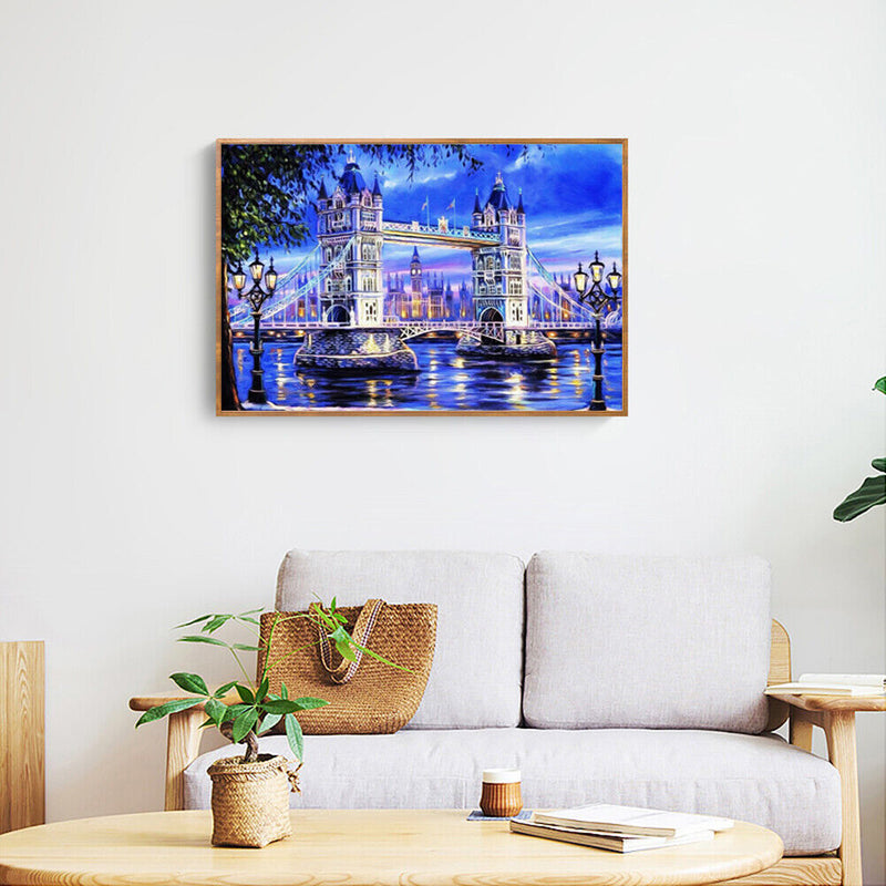 5D Full Square Diamond Painting DIY Bridge Rhinestone Picture for Christmas Gift