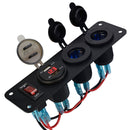 QC3.0 Dual USB Fast Charger Panel 12V Cigarette Lighter LED Voltmeter