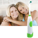 Rotating Anti Slip Waterproof Electric Toothbrush with 2 Brush Heads Green