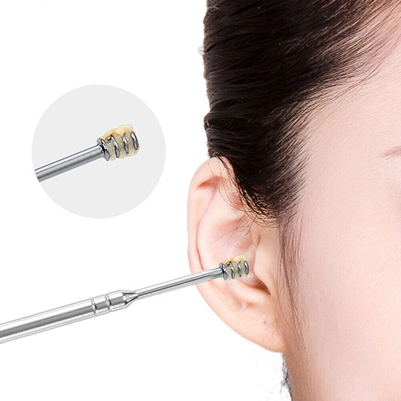 6pcs Ear Wax Picker Stainless Steel Spiral Earpick Wax Remover Ear Cleaning T
