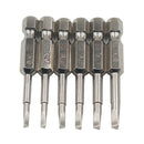 6pcs Magnetic Triangle Screwdriver Bits S2 Steel 1/4 inch Hex Shank Bit Set