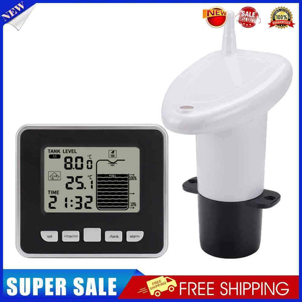 Ultrasonic Water Tank Level Meter Sensor w/Time Alarm Transmitter Receiver