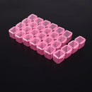 28 Slots Storage Box Nail Art Rhinestone Jewelry Display Case (Pink) Newly
