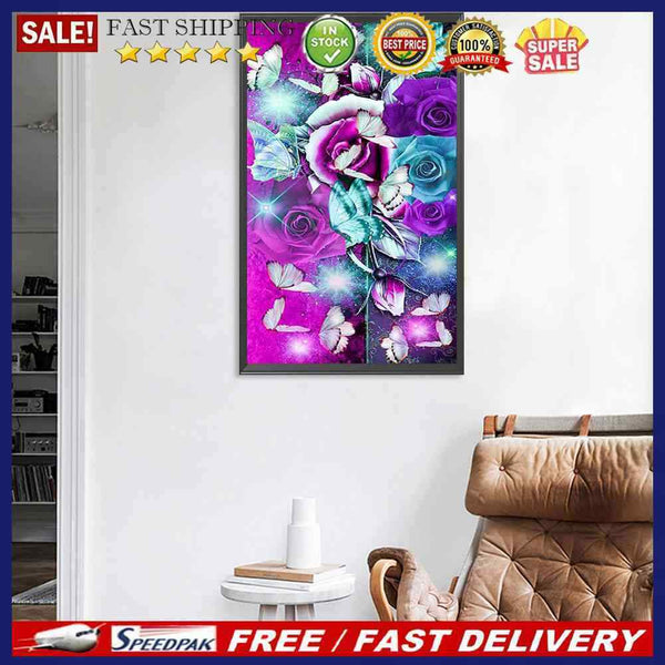 5D DIY Diamond Painting Butterflies Rose Kits Full Square Drill Wall Decor Craft
