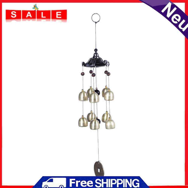 Metal 10 Bells Copper Wind Chime Garden Yard Hanging Decoration Retro Door Anh