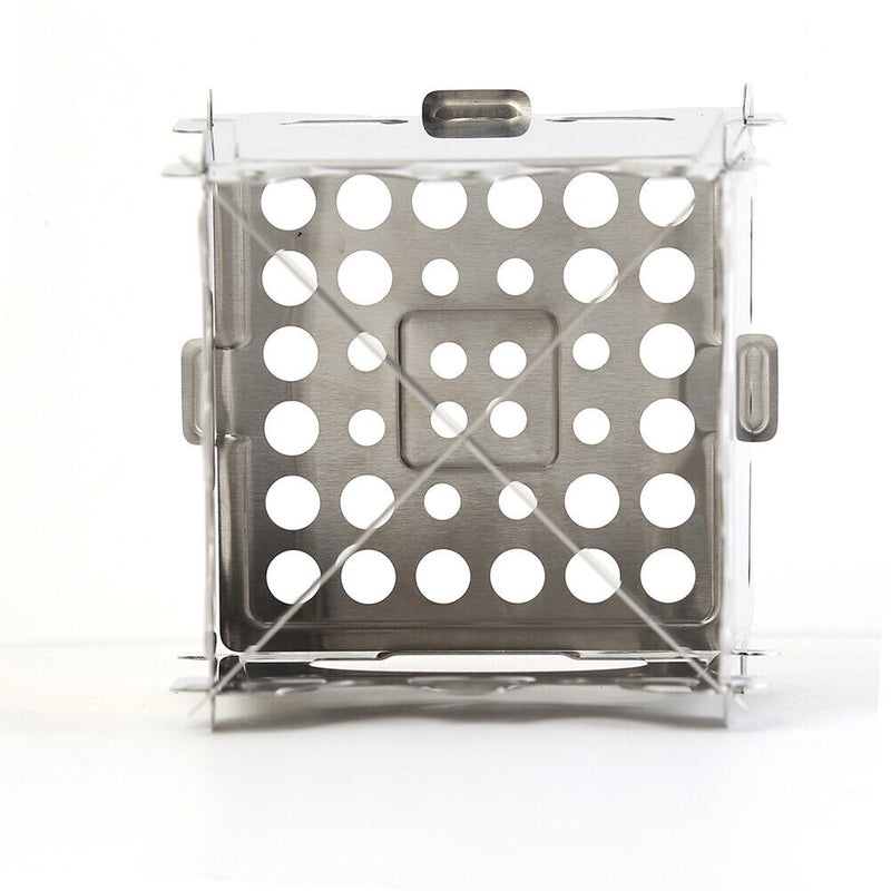 Stainless Steel Wood Stove Outdoor Survival Hiking Camp Tourist Folding Cooker