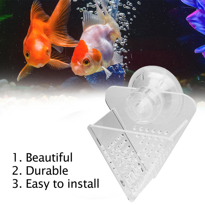 Acrylic Red Blood Worm Feed Cup Aquarium Fish Tank V Shape Food Container