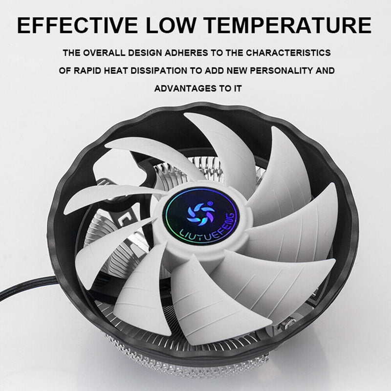 PC Case Fans 1800RPM Silent RGB LED Light Laptop Radiator CPU Cooling Quiet Fan